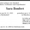 Bonfert Sara 1919-2008 Todesanzeige